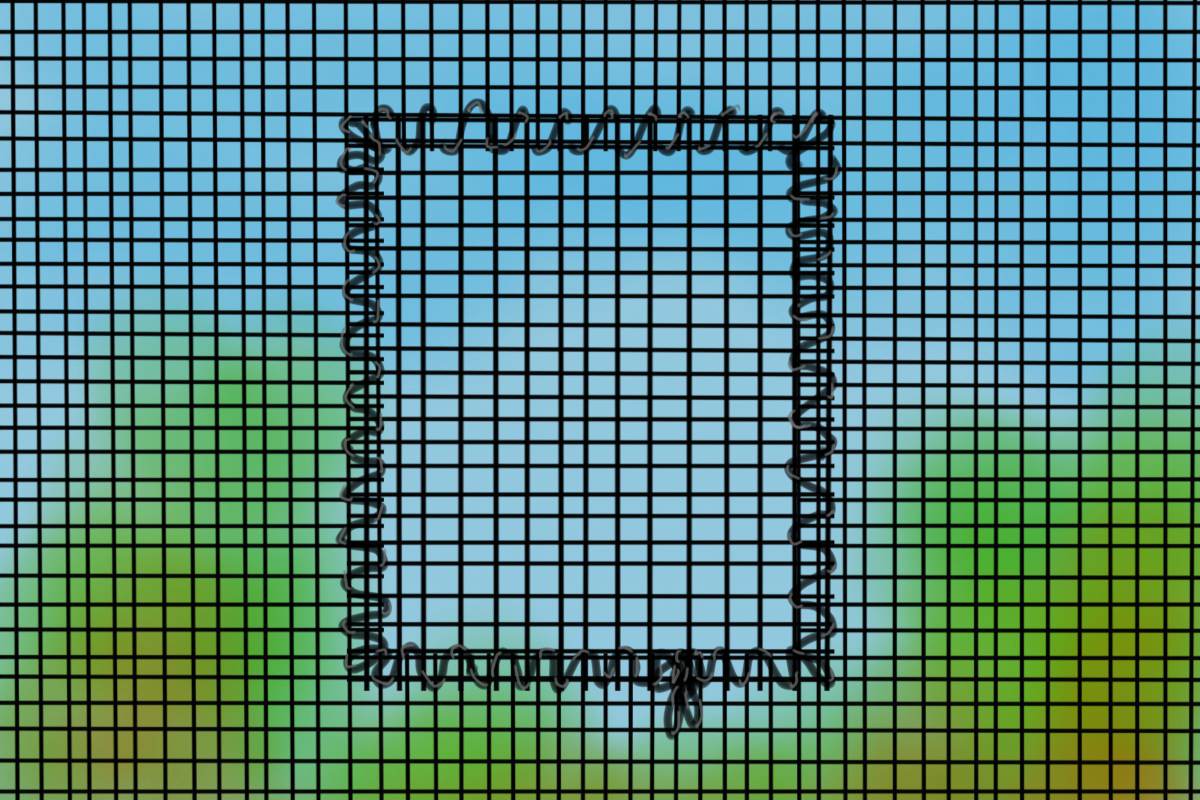 Piece of a fixed sliding insect screen