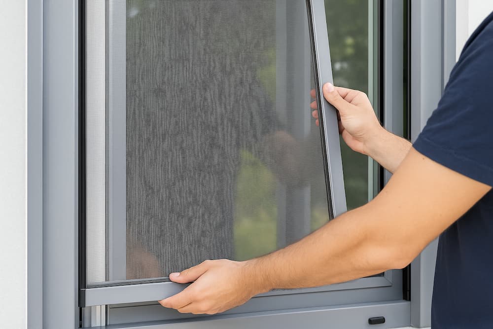 Instalación de mosquitera en ventana de aluminio