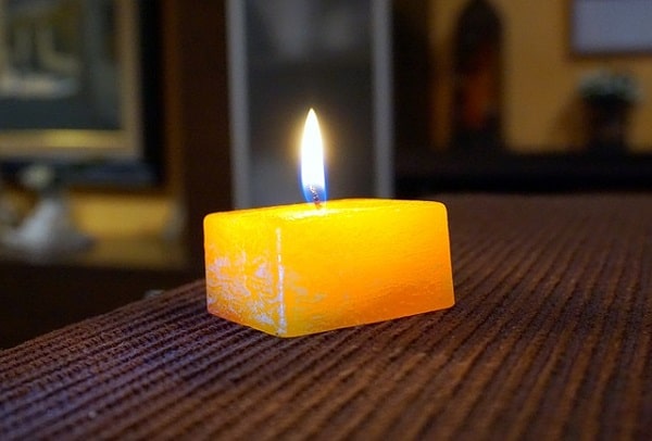 lighted scented candle