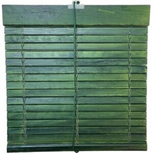 Alicantina Rustic Green Wood Blind made to measure