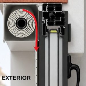 persiana cajón de aluminio exterior con lamas térmicas (sin obra)