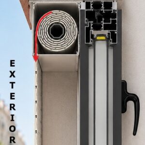 persiana cajón de aluminio exterior con lamas térmicas (sin obra)