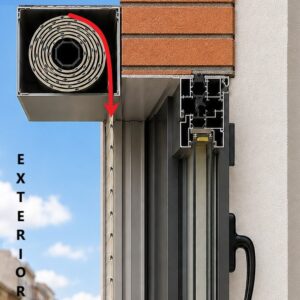 persiana cajón de aluminio exterior con lamas térmicas (sin obra)