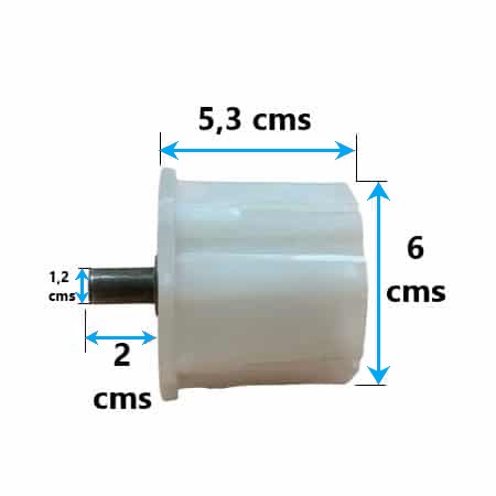 capsula de pvc blanca con espiga metálica