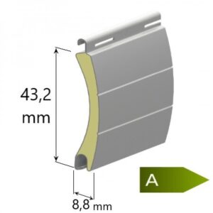lama persiana de aluminio térmico 43mm curva alta densidad