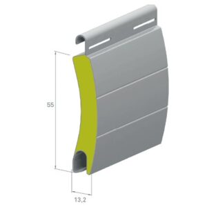 lama persiana de aluminio térmico 55mm curva
