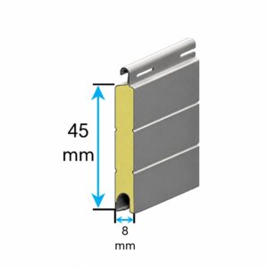 lama persiana de aluminio térmico 45mm recta