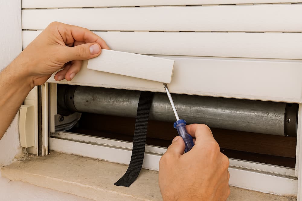 Reparación de persiana enrollable con herramientas en el hogar